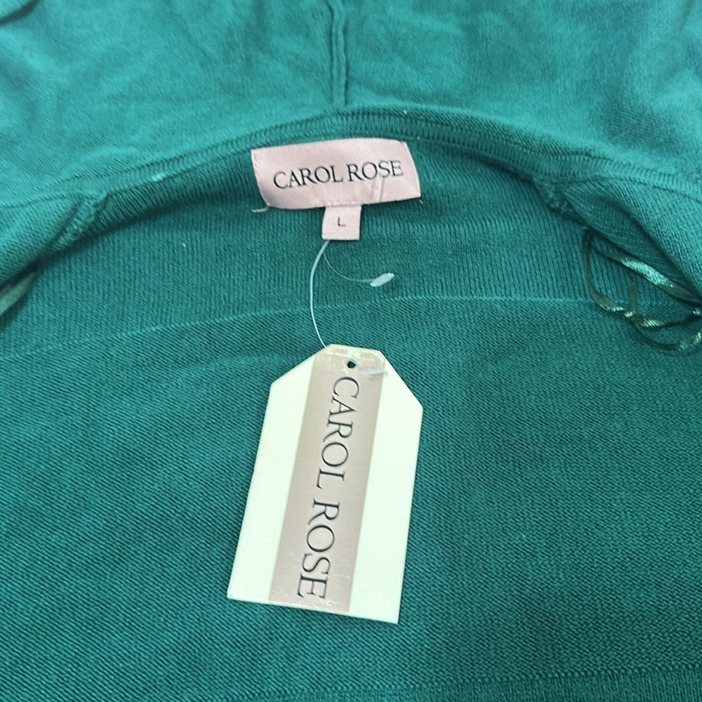 CAROL ROSE Large Green Hooded Cardigan - Picture 14 of 14
